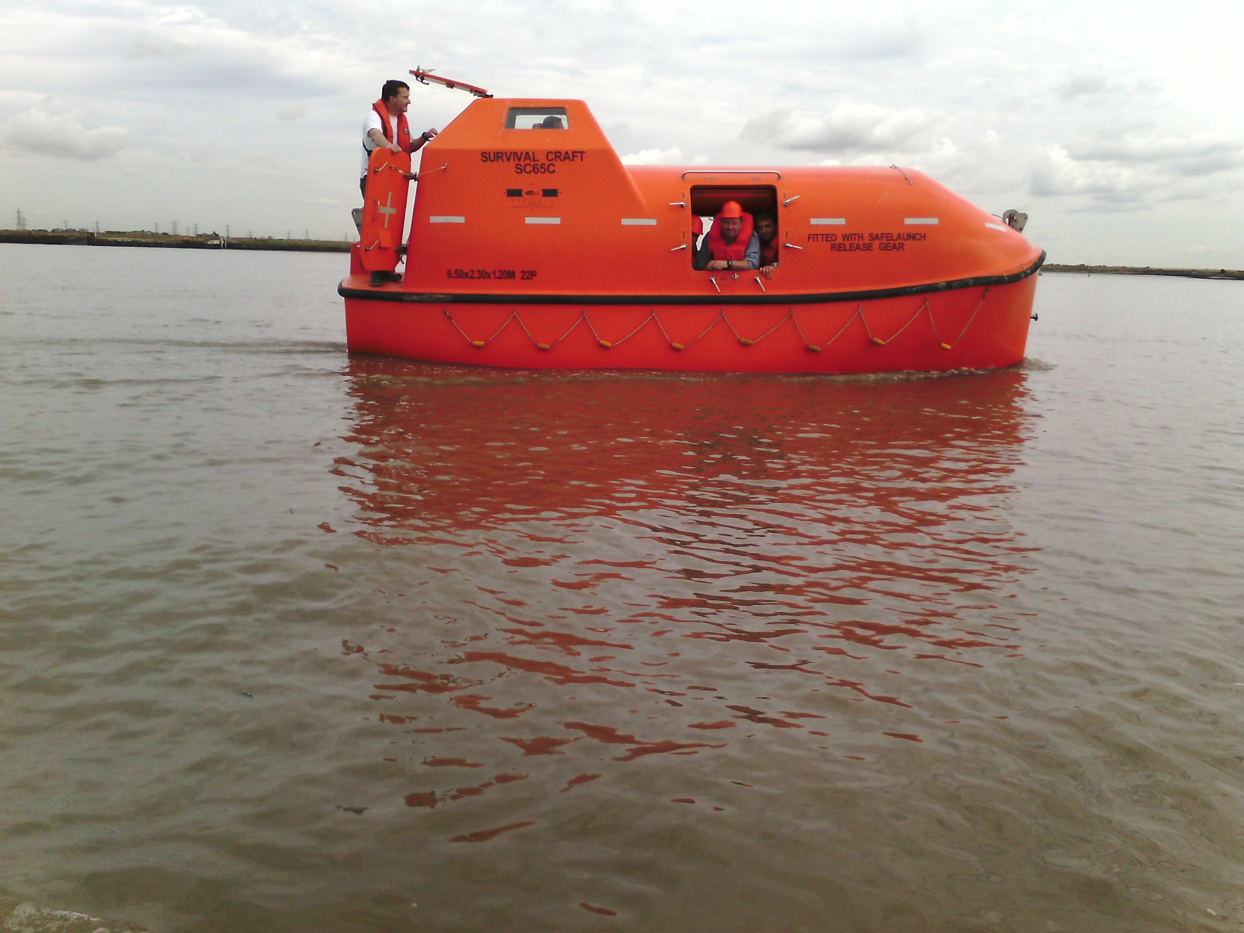 Sea training vessel on water